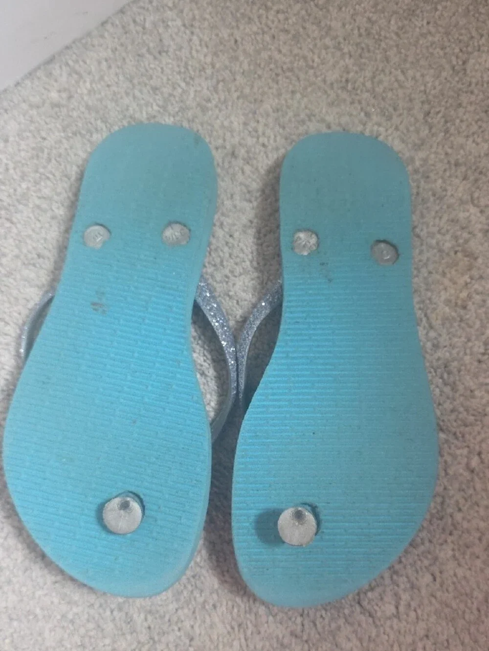 Havaianas Teal & Purple Mermaid-Scale Glitter Flip Flops